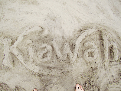 Kiawah beach lettering life sand swash type typography