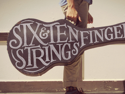 Six Strings, Ten Fingers alessio ampersand guitar hand lettering lettering typography vintage