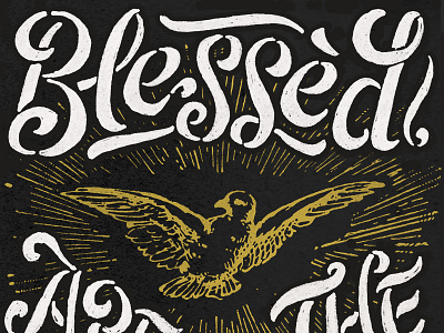 Blessèd dove hand lettering lettering peace script stencil swash texture typography vintage