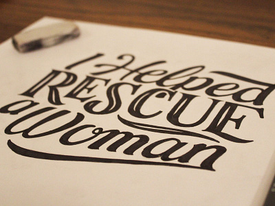 Rescue apparel design lettering ligature non profit script shirt swash type typography vintage