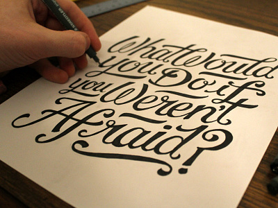 What Would You Do? apparel hand lettering lettering ligature pen script swash type typography vintage