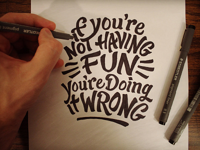 Having Fun? apparel brush flourish hand lettered lettering pen swash tee type typography vintage