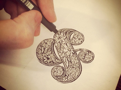 Instagrampersand #1 ampersand floral hand lettering lettering ornate swash type typography vintage wood type