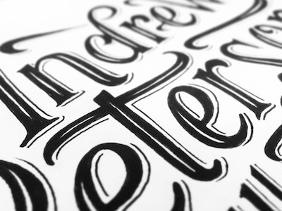 Pen and paper hand lettering inline lettering ligature micron monochrome swash type typography