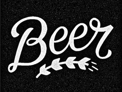 Beer! badge beer editorial hand lettering lettering script texture type vintage wheat
