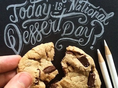 National Cookie Day! cookie dessert handlettering lettering pencil type typography