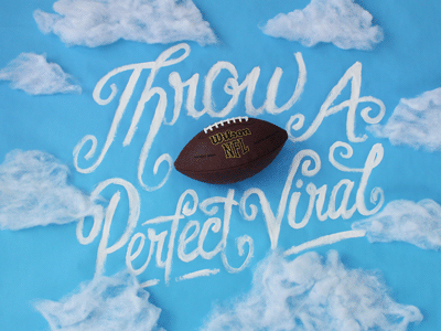 Perfect Viral animated clouds crafted gif lettering paint paper script type typography