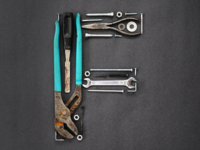 Tooling Around - F helvetica lettering photography sans series tools type typography wrench