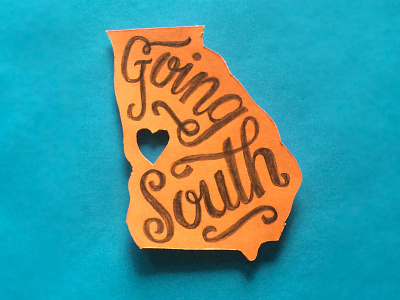 Creative South Blog Post blue hand lettering lettering love orange paper script shadow swash texture type typography