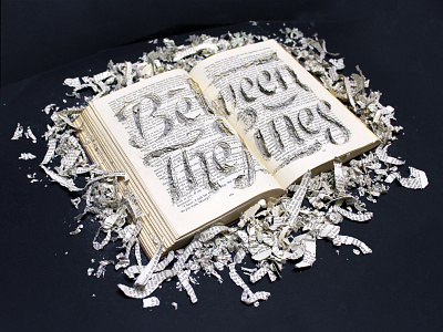 Between The Lines [World Book Day] books craft design hand lettering illustration lettering monochrome papercraft script swash type typography