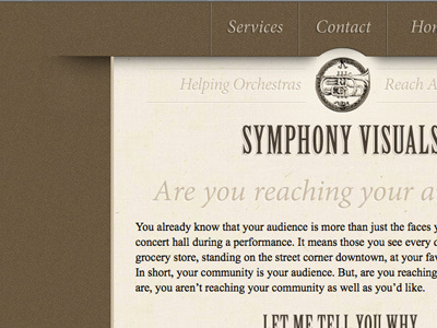 Symphony Visuals orchestra seal site texture