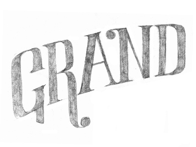 Grand Scanned hand lettering pencil typography