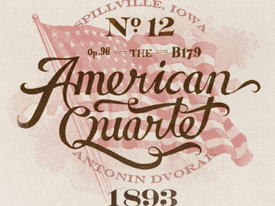 "The American" design draft dvorak hand drawn hand lettering illustration music shirt typography