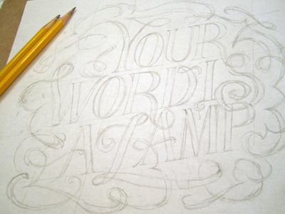 Sketching bible didone draft graphite lettering ornate pencil sketch swash typography verse wip