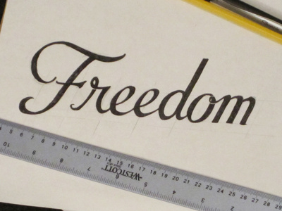 Sketchin' Freedom draft freedom hand drawn hand lettering lettering pen script sketch typography wip