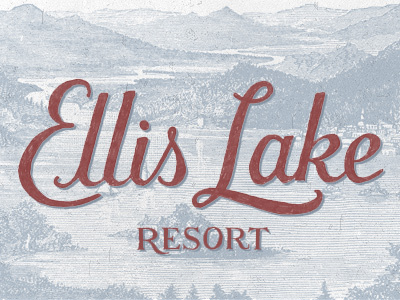 Ellis Lake hand drawn lettering script texture vintage