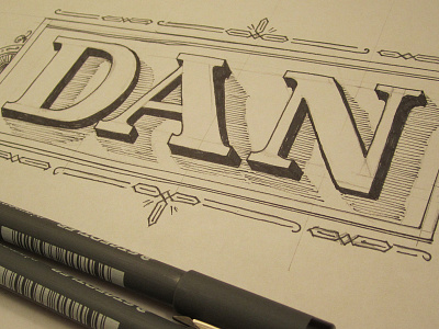 D is for Dan dan hand lettered letter my name lettering ornament ornate typography victorian