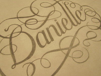 Danielle - on Paper danielle flourish graphite hand hand lettering letter my name lettering ornate script swash typography