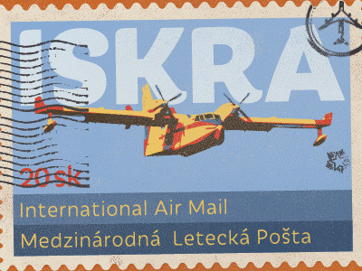 Iskra cyrillic font fonts.com iskra mail plane stamp texture typography vintage