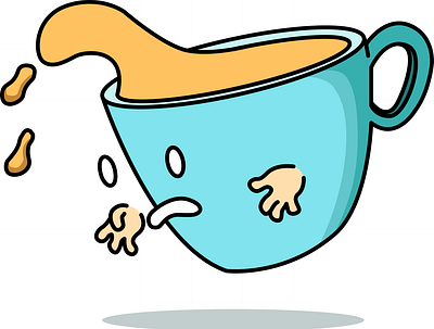 Spilling the Tea design flat illustration minimal vector