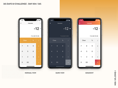 365 DAYS UI CHALLENGE-DAY 004 / 365 calculator calculator ui concept dark view ui ui ux ui challenge