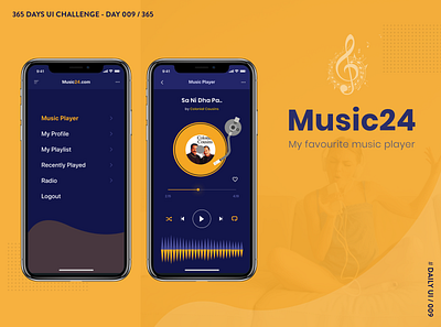 #DailyUI 009-Music Player 365daysuichallenge app app design design listen music mobile app music music app music player app music player ui ui uiux ux