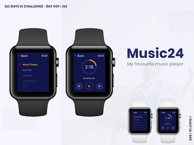 DailyUI 009 Music Player Apple Watch