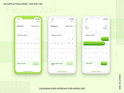 365 DAYS UI CHALLENGE - DAY 038 / 365 - Calendar 365daysuichallenge app calendar app calendar ui concept dailyui design mobile app uidesign uiux ux