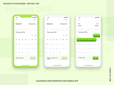 365 DAYS UI CHALLENGE - DAY 038 / 365 - Calendar