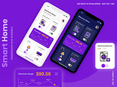 365 DAYS UI CHALLENGE | DAY 021 / 365 | Smart home Dashboar