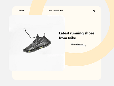 Run:do shoes e-commerce design e commerce header hero web