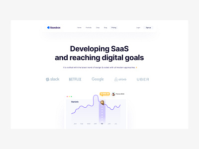 Home Page: Saasbox branding design figma interactive homepage integration animation landing page product saas saas landing page template ui ux web design website