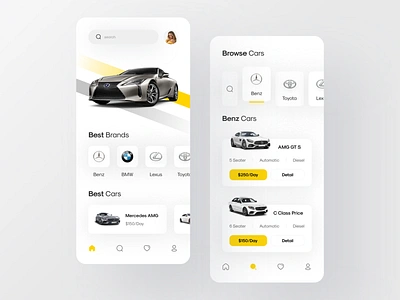 Car Rental App | Part 1 bmw book booking car app car rental cards choose car concept gradient graphic green ios lamborghini map mercedes rent rent a car search speed ui ux