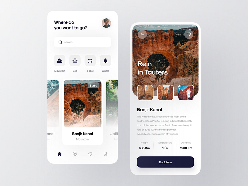 Travel Service Mobile App by R Min Max for Aqua Design on Dribbble