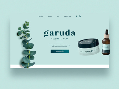 Web concept for Garuda - natural cosmetics brand