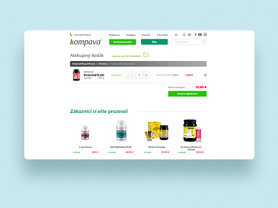 Shopping cart page design for Kompava (sports supplements brand)