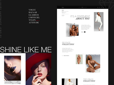 Webdesign for Luxury Jewelry SHINE LIKE ME. Beyonce COLLECTION