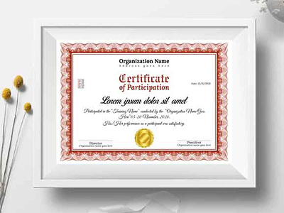 Participation Certificate Template achivement appreciation award company corporate creative design excellence organization templatedesign training workshop