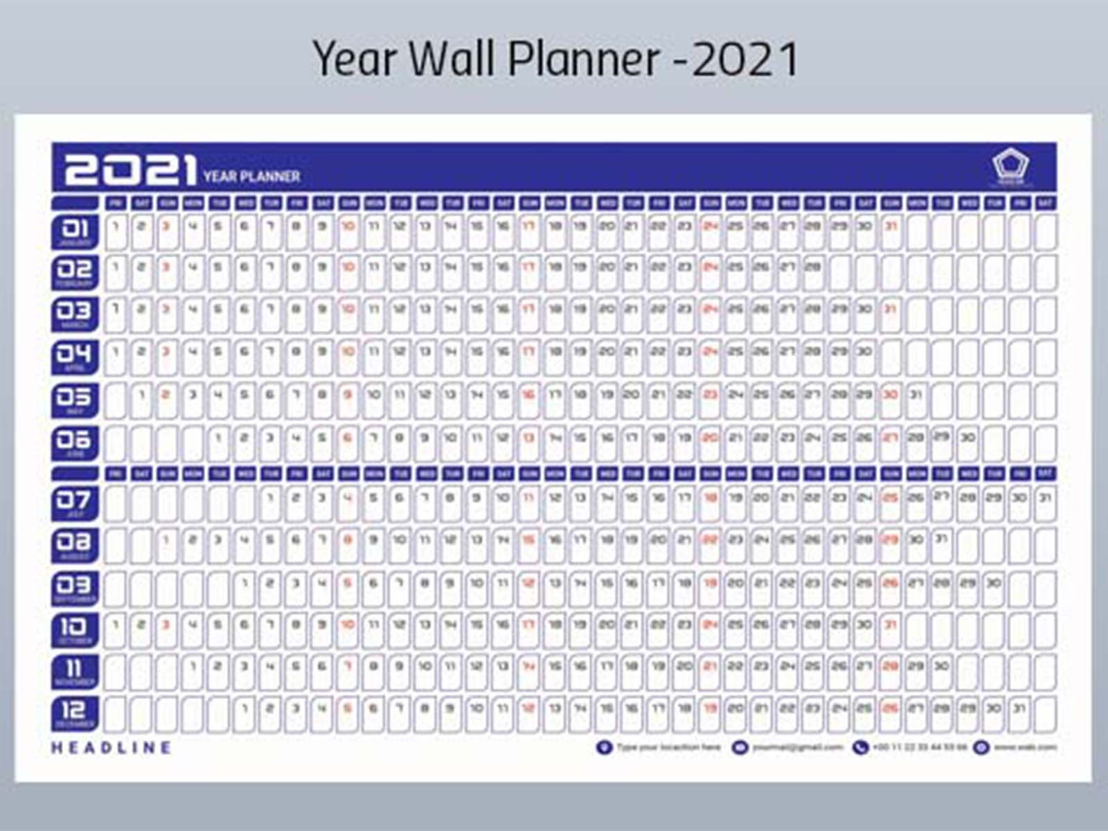 Year Wall Planner by Hafizur Rahman on Dribbble