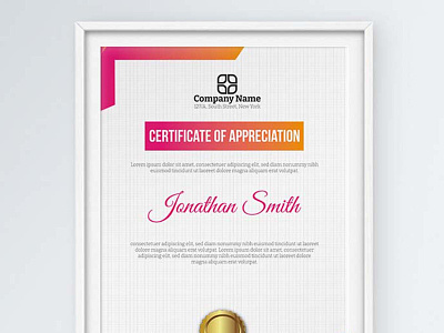 Certificate of Appreciation achivedment appreciation award certificate design certificate template certification personal professional certificate template