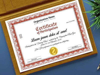 Certificate of Participation Template certifciate company creative design graphic design parcipation certificate personal