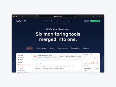 New Homepage! 🚀 application monitoring design development homepage user experience user interface web website