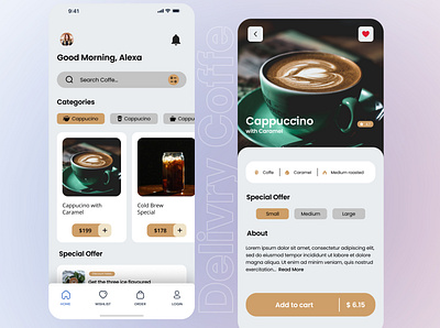 Delivery Coffe App Concept branding coffe app mobile app ui ux