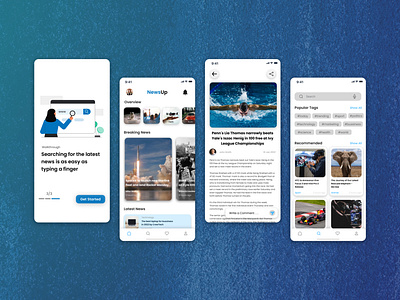 NewsUp - Mobile App Concept concept mobile app news news app ui ux