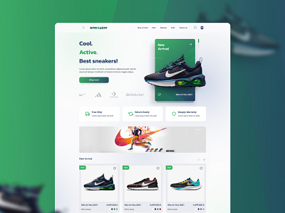 Sneaker store - sport web design branding design designer illustration sneaker sport ui uiux ux website