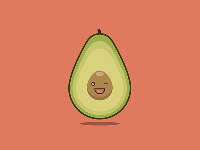 Avocado 2d avocado character food fruit icon