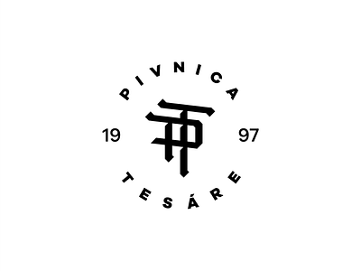 PT monogram logo – Pivnica Tesáre brand branding graphic design letter letters logo minimal monogram pt simple typography wine