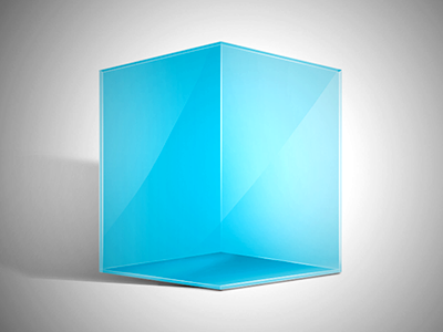 Blue Cube app blue cube ice icon shading shadow square web