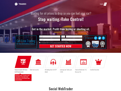 Tradeo landing page