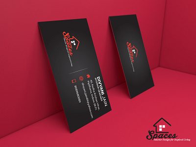 Business Card businesscard design interiordesign logo red and black vector visitingcard